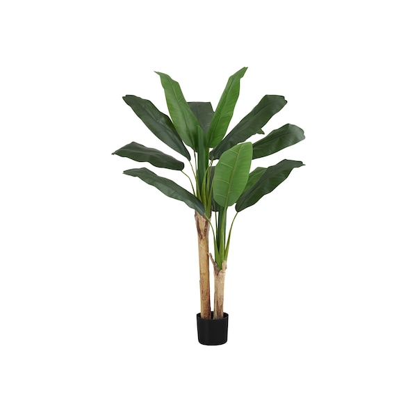Monarch Specialties Artificial Plant, 55" Tall, Banana Tree, Indoor, Faux, Fake, Floor, Greenery, Potted, Real Touch I 9568 - main